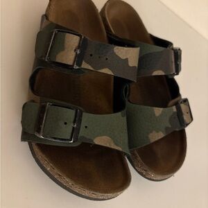 Birkenstock Kids Green Camouflage Sandals